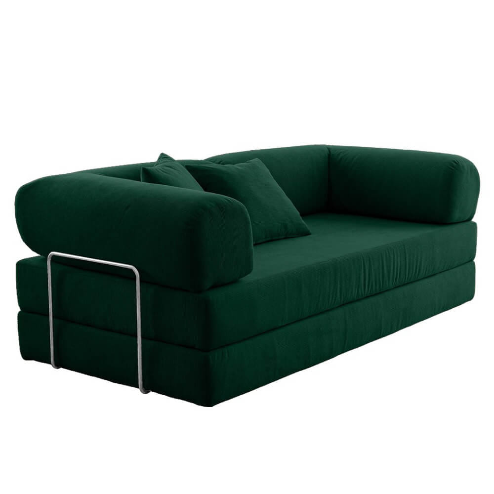 โซฟาเบด RENITA HOME รุ่น LEKO 200X100CM. ผ้าลูกฟูกลอนใหญ่ สีเขียว (608-19)_0